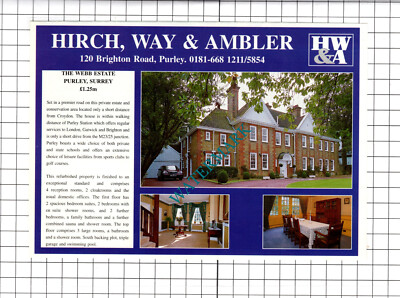 The Webb Estate Purley Surrey Hausverkauf Anzeige - 1998 Ausschnitt