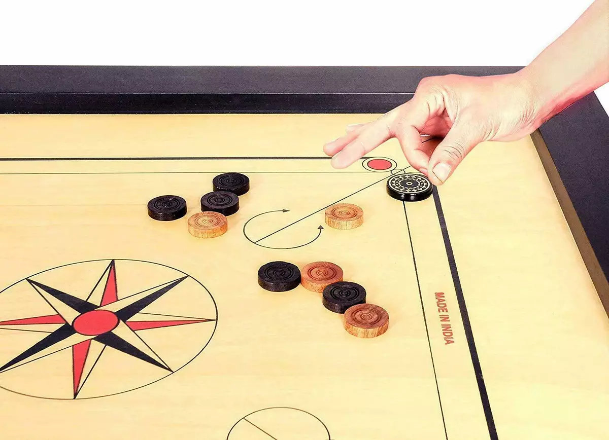 33 x 33 Large Carrom Board, Coins, Striker & Boric Powder Set Family Fun  Game 