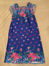 VTG SEARS AT HOME WEAR Pink Floral House Dress MUUMUU Possibly Small Pocket
