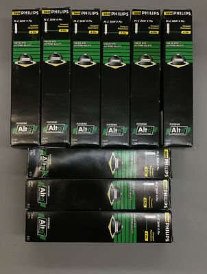 LOT OF 9 NEW PHILIPS PL-C 18W/35 LIGHT BULBS 4-TUBE 2-PIN 340083 (B337)