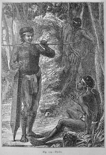 Borneo DAYAK PEOPLE / DYAKS Original viktorianischer Druck von Figuier um 1893 - Bild 2 von 2