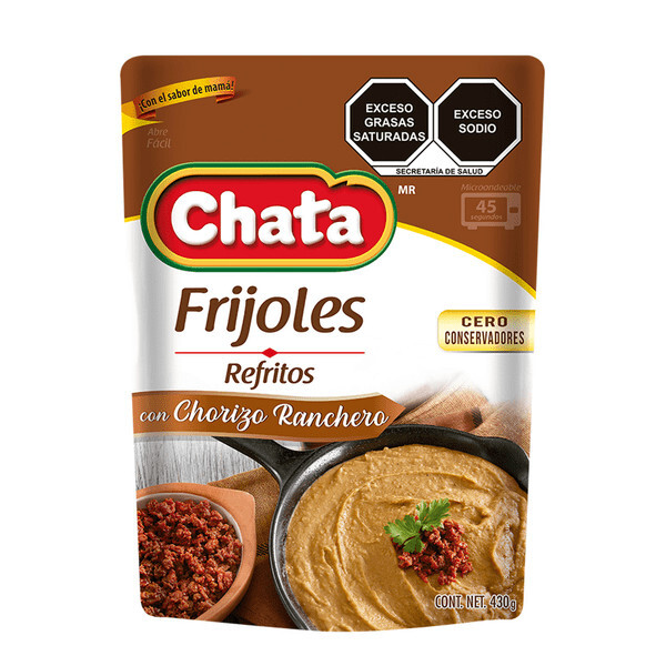 CHATA FRIJOLES REFRITOS CON CHORIZO Y QUESO 400g