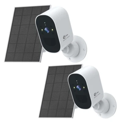XVIM 2PK Solar Camera 1080P Outdoor WiFi Wireless Solar Battery Power Security Camera
