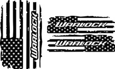 Compatible With Dodge Ram Warlock .. Bed And Hood Flag Vinyl Decals Pkg Deal