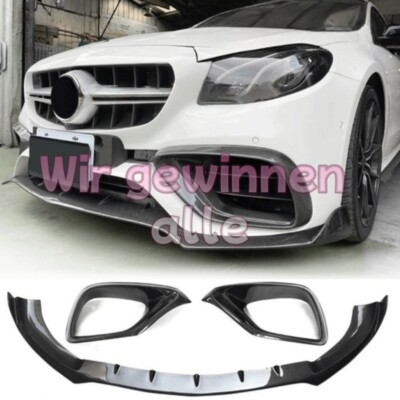 FÜR MERCEDES W213 S213 E63AMG 2016-2020 CARBON FRONT SPOILER SCHWER LUFTEINLÄSSE