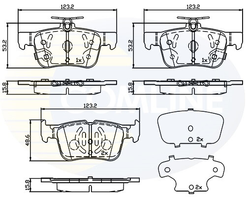Rear COMLINE CBP32243 Brake Pad Set, disc brake for FORD,FORD USA