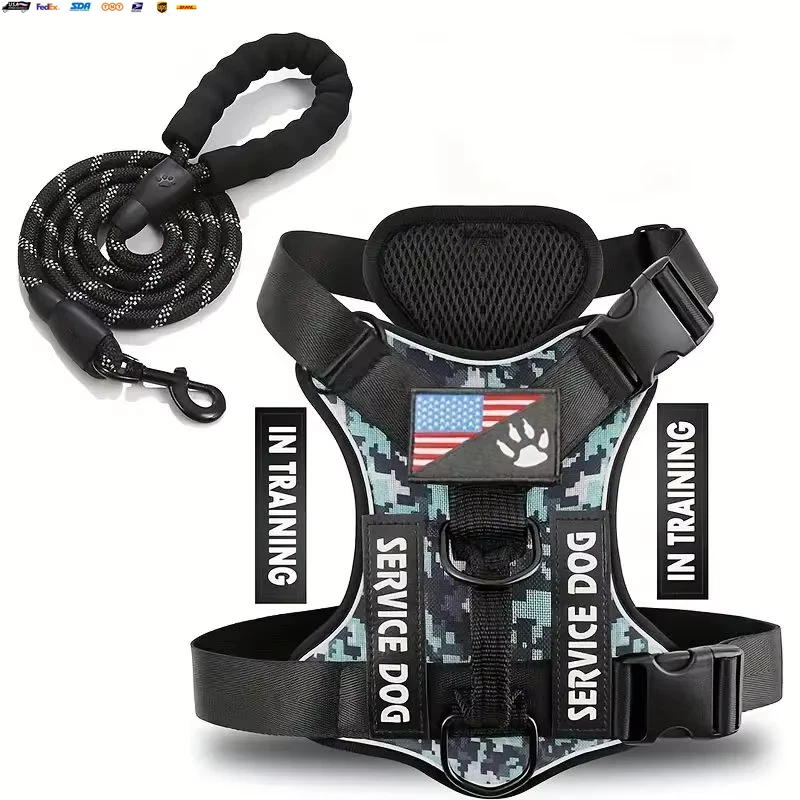 Dog Harness and Leash Set, Escape Proof No Pull Dog Vest Harness with Reflective