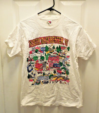 Vintage 1991 America's Best North Machester indiana IN Shirt City Landmarks MED