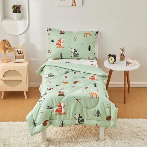beeweed 4 Pieces Woodland Animal Toddler Bedding Set Toddler, eBay