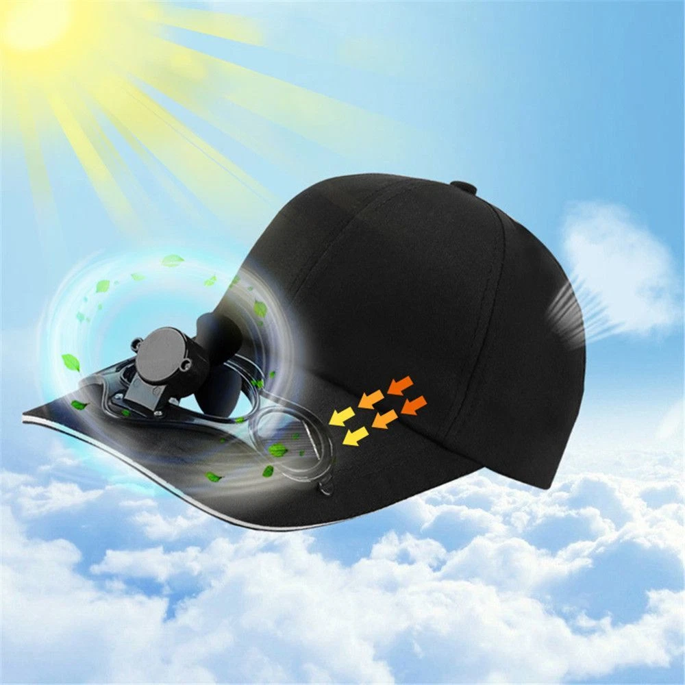Summer Travel Solar Camping Sport Cap Fan Cooling Baseball Hat Sun