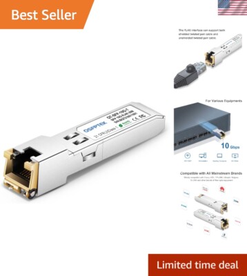 10GBASE-T SFP+ to RJ45 Transceiver, 10G Copper Module, Optical SFP RJ 45 10GB...