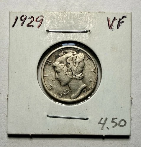 1929-P Mercury Dime 10C SILVER - Very Fine (VF)
