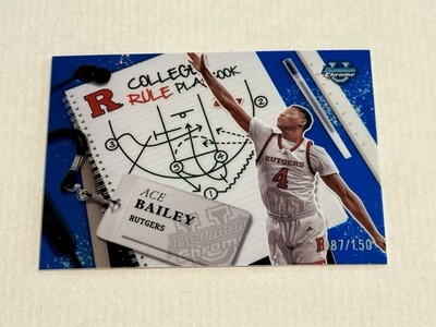 2024-25 Bowman Chrome U Ace Bailey College Rule Playbook Blue Refractor /150