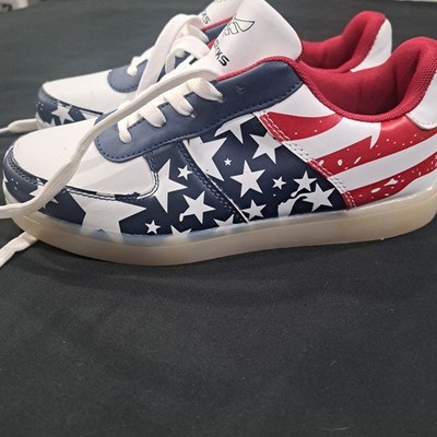 Glide Kicks Patriotic Light Up Sneakers Kids 5.5 6 Women 6.5 7 LED Shoes New