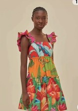NWOT Farm Rio Foliage Mix Cotton Mini Dress, Size XL