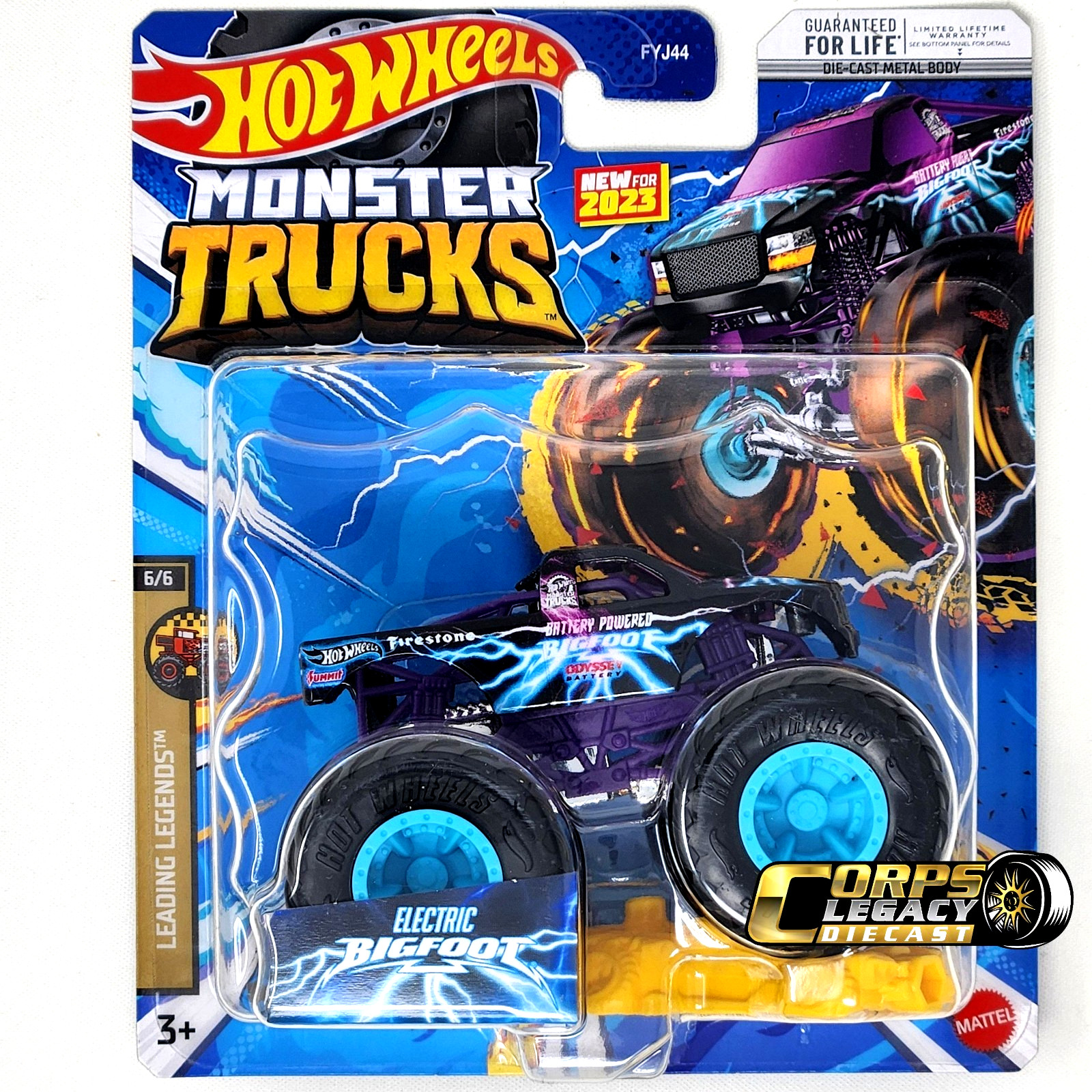 Hot Wheels Monster Trucks Electric Bigfoot Leading Legends 6/6 2023 1:64 NEW