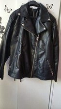 Damen Kunstlederjacke  schwarz  Größe 48