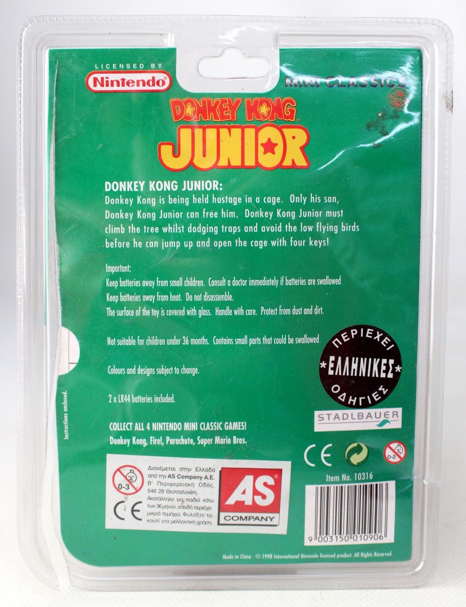 1998 Nintendo Mini Classics DONKEY KONG JUNIOR Keychain Game Watch