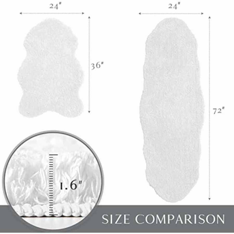 Juegos de alfombras de baño Ashler 2 piezas, alfombras de baño blancas 2 piezas, absorbente de agua Foto 4 de 4