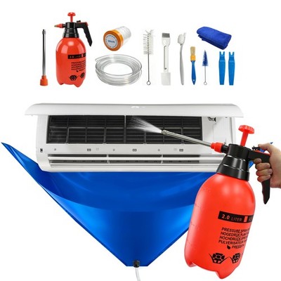 13PCS Mini Split Cleaning Kit with 2L High Pressure Sprayer, Deep Cleaning Air C