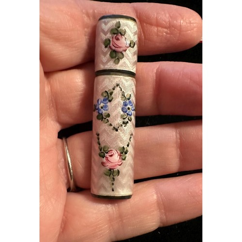 Art Deco 1930's Ladies Purse Lighter sterling Silver Guilloche Enamel