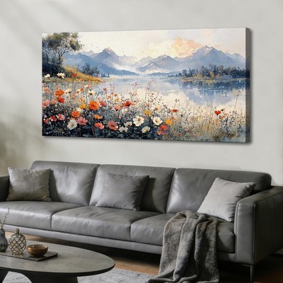 KZKU Wall Art Mountain Landscape framed Canvas Print Gallery