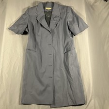 STUDIO 121 Dress Womens 16 Gray Wool Short Sleeve Collared Sheath Midi Workwear