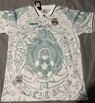 Retro 1999 Mexico Away Jersey XL White Green Soccer Futbol Shirt