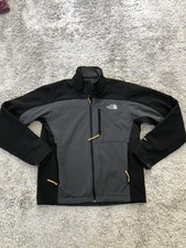 The North Face Apex Bionic Jacket Mens Small Gray Black Softshell Full Zip Coat