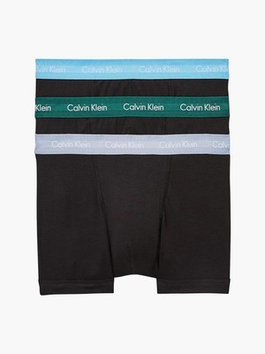 Calvin Klein 3er Pack Herren Trunks - Cotton Stretch - ( B-JADE SEA/SKY HIGH/SLEEK 