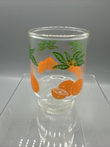 Vintage Anchor Hocking Orange Juice Glass Footed Replacement 3" Mid Century - Picture 4 of 7