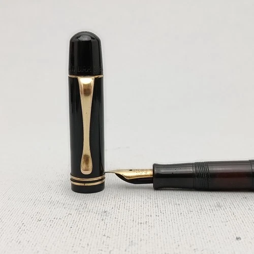 Pelikan 100N Black Piston Celluloid Fountain Pen 14k EF Nib VTG Late 30s RARE