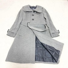 BURBERRY LONDON Wool Coat Cashmere Blend Long Coat with Belt