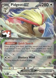 Pidgeot ex 164/197 Obsidian Flames Double Rare Holo
