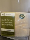 New Vintage Martha Stewart Vellux Blanket Full Size Ivory 100% Nylon  Warm