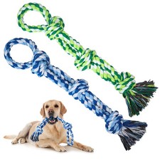 TLAZZ 2 Pack Dog Rope Toys for Medium Large Breed, Nearly Indestructible Dog ...