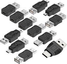 USB 2.0 Adapter Set Usb/Type C/Micro/Mini Male to Female Converter Connector 12