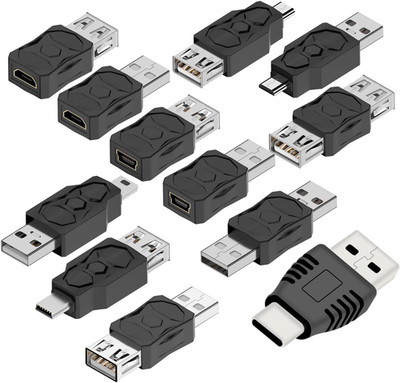 USB 2.0 Adapter Set Usb/Type C/Micro/Mini Male to Female Converter Connector (12