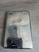 Malaya Vintage Cigarette Case Emu Brand Sylva Chrome Made In England