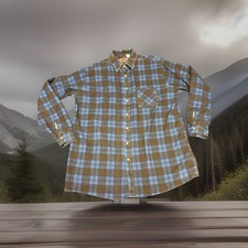 Vintage American Edition Flannel Shirt Blue  Black Plaid Grunge 90s Workwear XL