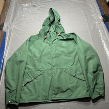 Vintage Cabelas Waterproof Outdoor Fishing Rain Jacket Green Mens M USA Made