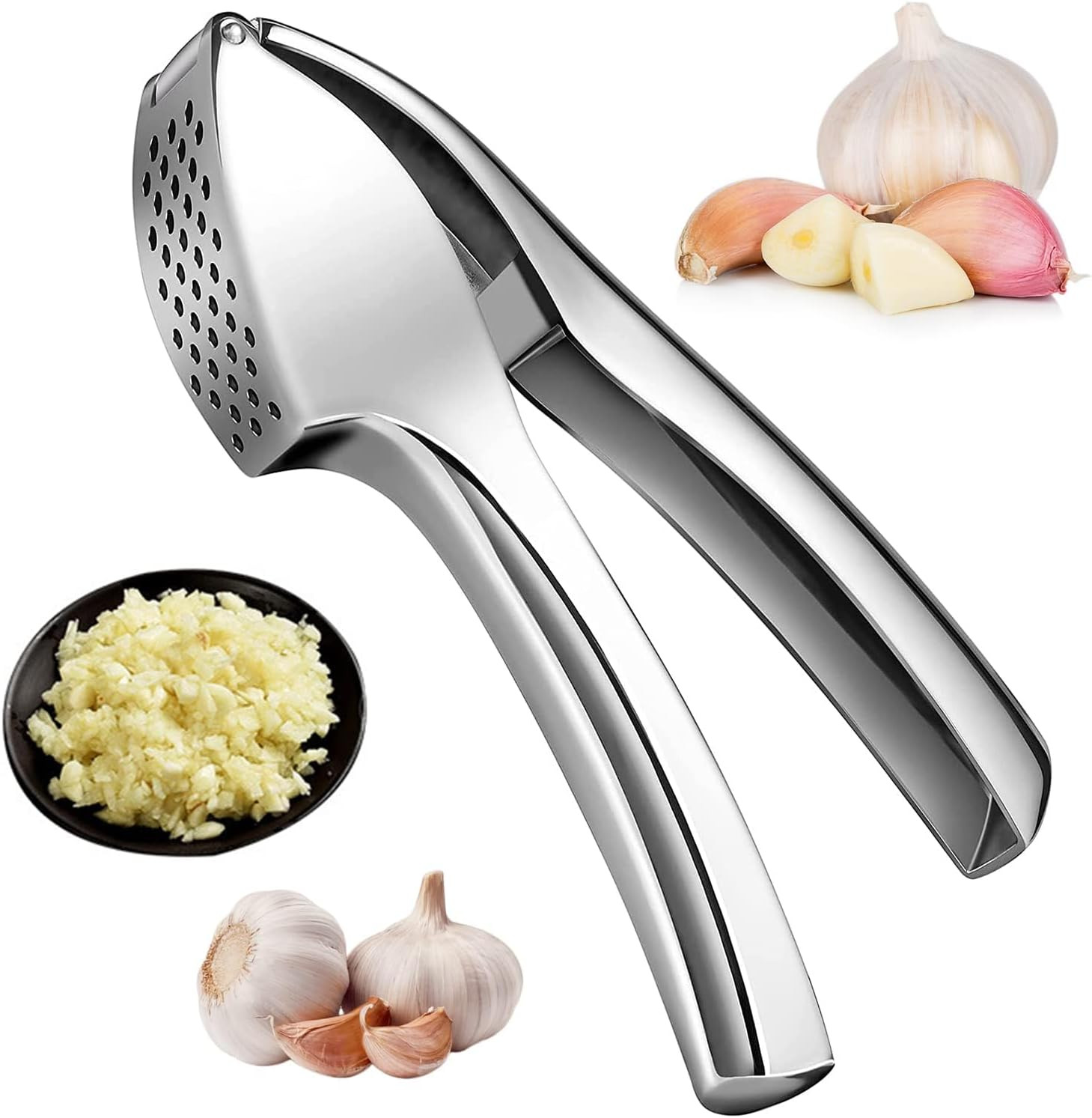 Knoblauchpresse Edelstahl Küche Knoblauch Ingwer leicht reinigen Set