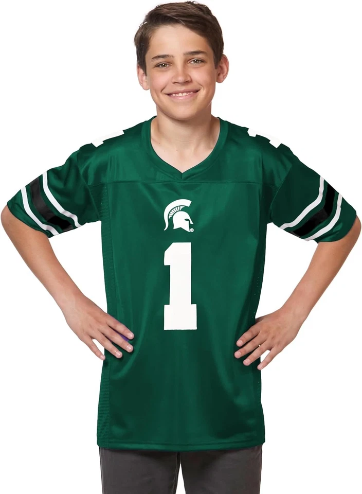 Youth Football Jersey NCAA Michigan State Spartans V-Neck Polyester Official - Image 3 of 4