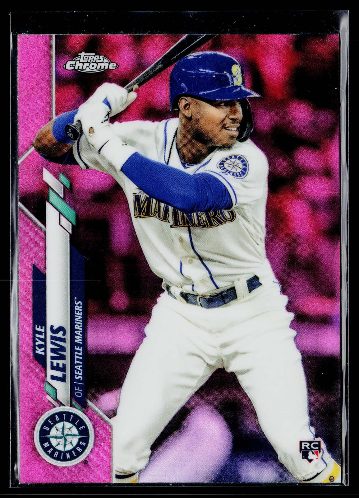 2020 Topps Chrome Kyle Lewis Rookie Pink Refractor #186