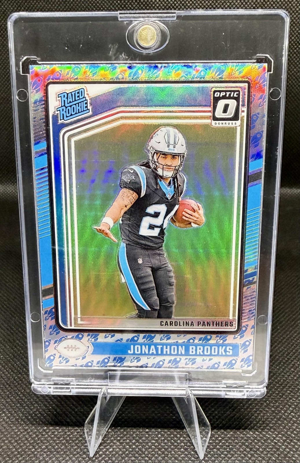 2024 Donruss Optic #258 Jonathon Brooks Rocket Rated Rookie - Carolina Panthers