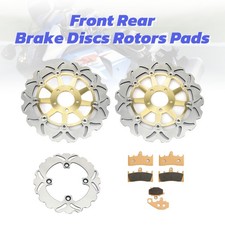 Front Rear Brake Discs Pads For Kawasaki ZX9R 1998-1999 ZX6R 98-01 ZX6R 636 2002