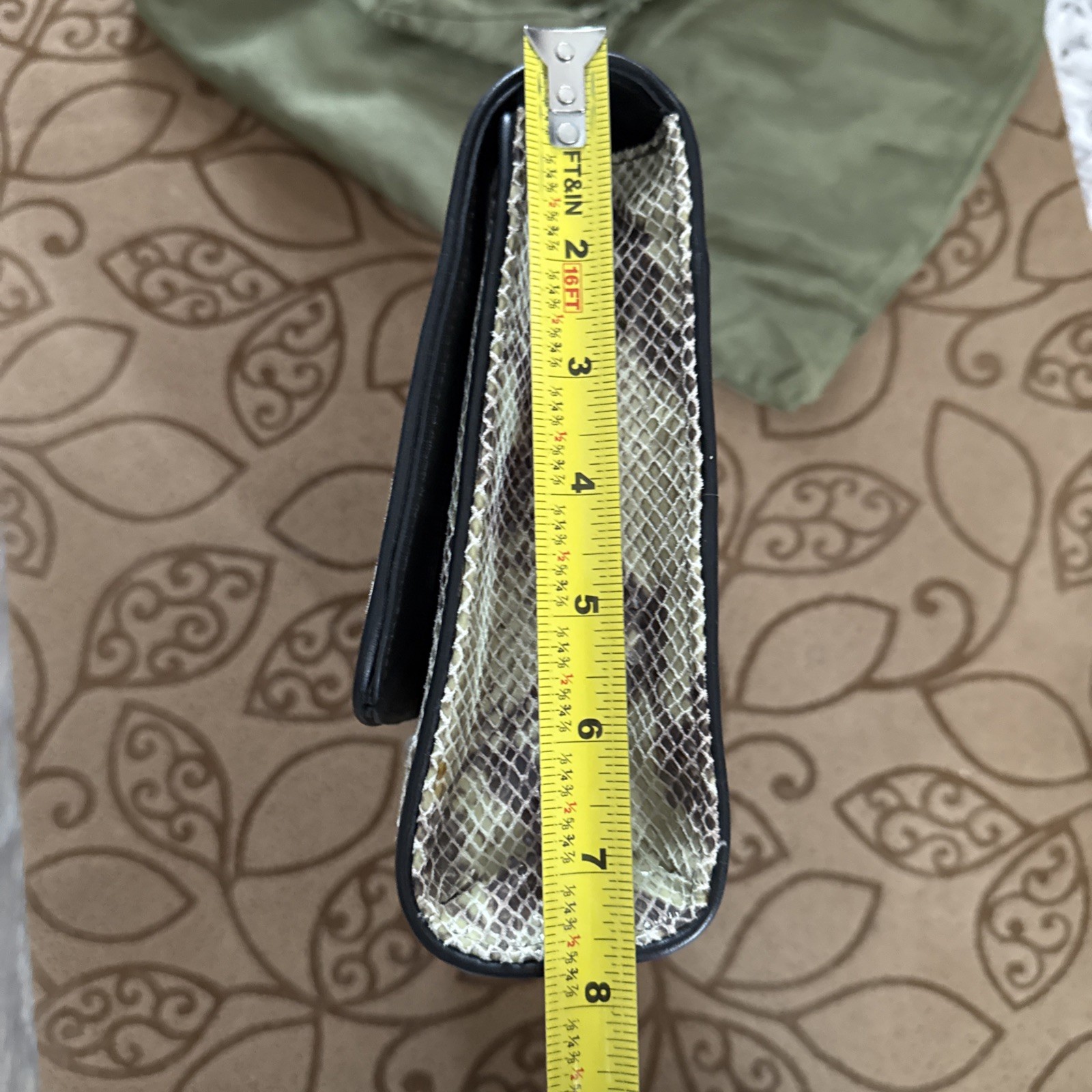 JUDITH RIPKA Python Snakeskin Print Leather Quilt… - image 13