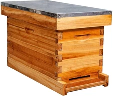 Maybee 5-Frame Nuc Beehive for Bees Complete Bee Hive Box Kit with Metal Roof In