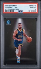 2025 Bowman Chrome Stephen Curry Spotlights NBA #BNB-10 PSA 8 Warriors