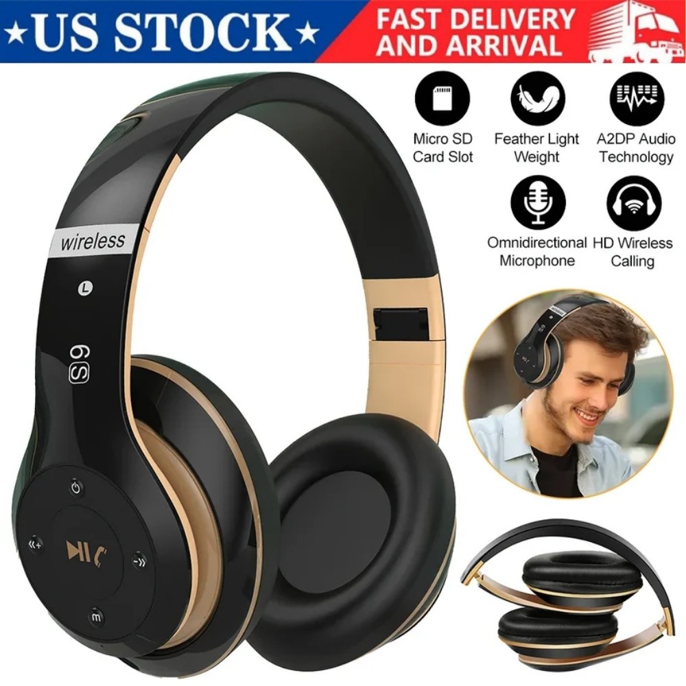 Wireless Headphones Bluetooth Noise Cancelling Stereo Earphones Over Ear Headset